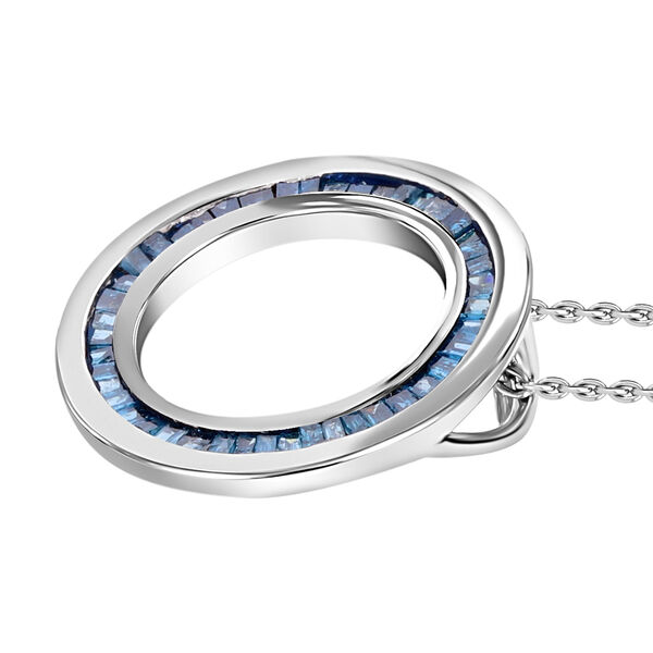 Blauer Diamant-Anh&auml;nger mit 45+5cm Kette - 0,23 ct. image number 2