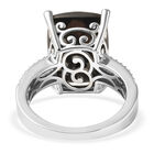 Elite Shungit und Zirkon Ring 925 Silber rhodiniert (Größe 16.00) ca. 7,28 ct image number 4