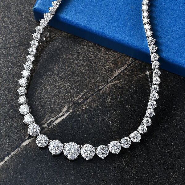 D'Joy Moissanit Halskette ca. 45 cm 925 Silber Rhodiniert ca. 23,57 ct. image number 1