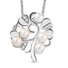 EVER TRUE Süßwasser Perle, Weißer Zirkon Schmuckset ca. 50 cm 10.09 ct