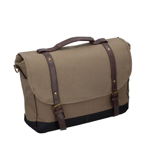 Crossbody Tasche aus Textilstoff mit 3 F&auml;chern, gr&uuml;n