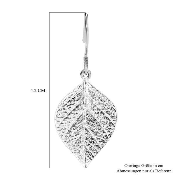 Royal Bali Kollektion - Blatt Ohrringe in 925 Silber image number 4
