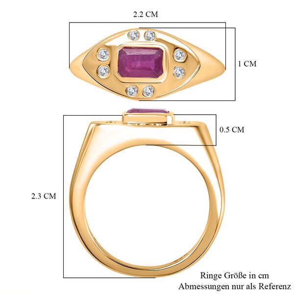 AA afrikanischer Rubin und Zirkon Ring - 0,93 ct. image number 7
