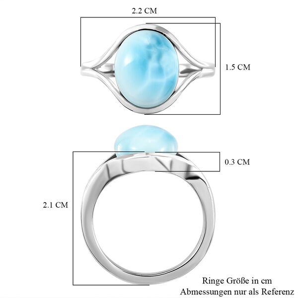 Larimar-Ring, 925 Silber platiniert  ca. 5,26 ct image number 7
