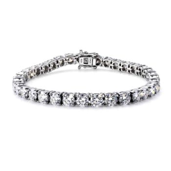 D'Joy Moissanit (Rund) Armband ca. 19 cm 925 Silber Rhodiniert ca. 18.09 ct