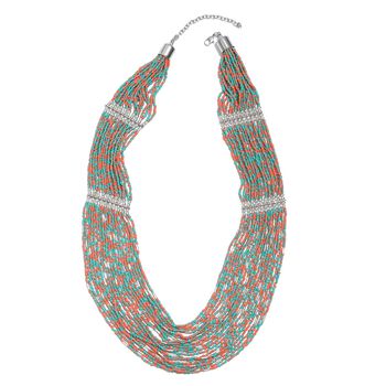 Seed Beads Necklace Color :Turquoise Size:31  INCH
