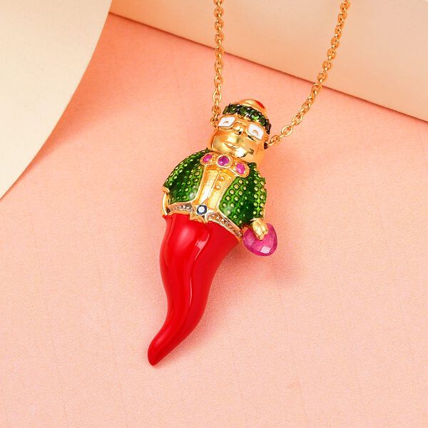 GP Special Kollektion - Afrikanischer, thailändischer Rubin und Multi-Edelstein-Anhänger mit Kette - 0,92 ct. image number 3