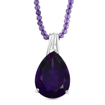 D'Joy AA Afrikanischer Amethyst Schmuckset ca. 50 cm 925 Silber rhodiniert ca. 58.90 ct