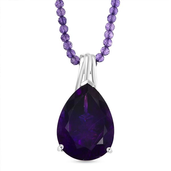 D'Joy AA Afrikanischer Amethyst Schmuckset ca. 50 cm 925 Silber rhodiniert ca. 58.90 ct