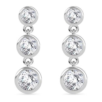 J Francis gefertigt mit SWAROVSKI Zirkonia Ohrringe 925 Silber rhodiniert