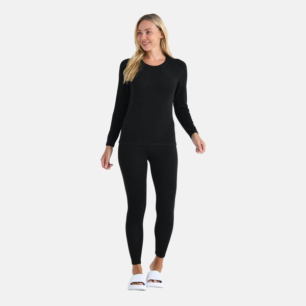 LA MAREY Signature - 2 teiliges Loungewear-Set mit 20% Seide und Kaschmir Proteinfaser eingereichert, Schwarz, Gr&ouml;&szlig;e L, Schwarz
