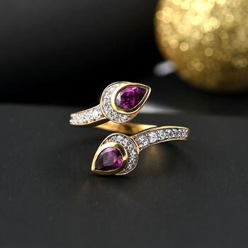 AAA Radiant Ember Granat und Zirkon Ring - 1,40 ct.