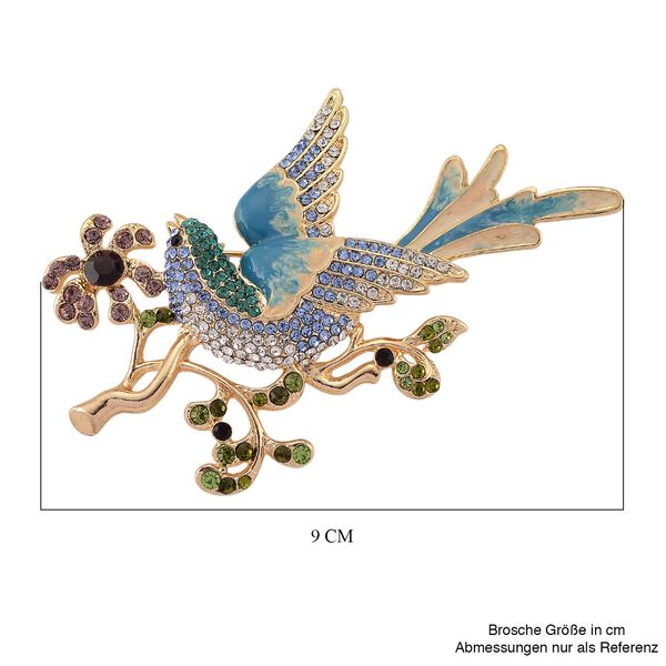 Mehrfarbiger Kristall Brosche emailliert image number 4