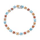 AAA Mehrfarbiges Zirkon Armband ca. 19 cm 925 Silber rhodiniert ca. 20.37 ct