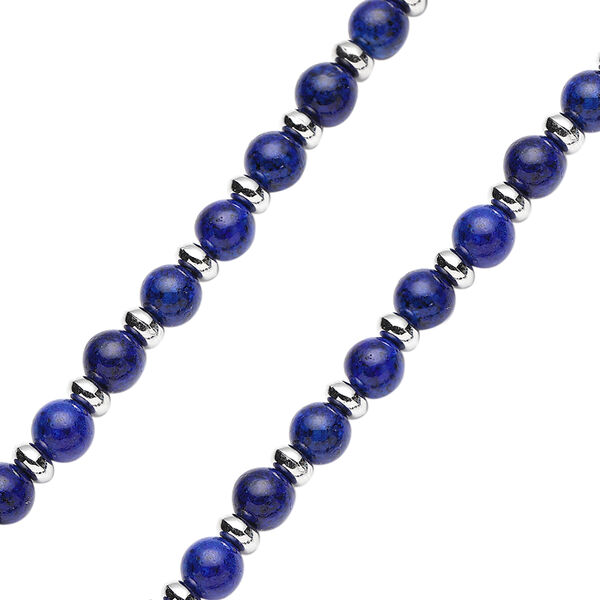 Lapislazuli Halskette, ca. 45 cm, silberfarben ca. 101.00 ct image number 3