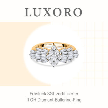 LUXORO SGL zertifizierter I1 G-H Diamant Ballerina-Ring in 585 Gold - 1 ct.