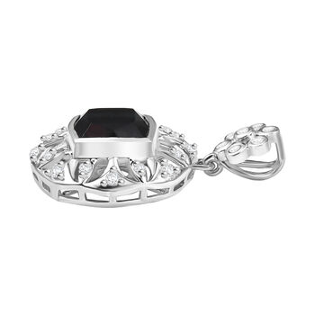 Alexandrit Quarz Triplette, Wei&szlig;er Zirkon Anh&auml;nger 925 Silber rhodiniert ca. 2,92 ct.