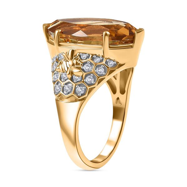 GP Trionfo Kollektion - Citrin, Kanchanaburi Blauer Saphir Ring 925 Silber 750 Gelbgold Vermeil (Größe 19.00) ca. 6.80 ct image number 5