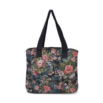 Blumen-Tragetasche aus weichem Polyester mit Rei&szlig;verschluss,  38x13x33 cm