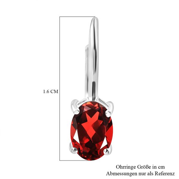 Rote Granat-Ohrringe, 925 Silber ca. 2,04 ct image number 5