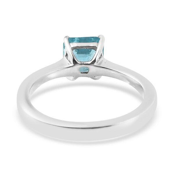 Blauer Apatit Solit&auml;r Ring 925 Silber Platin-&Uuml;berzug image number 6