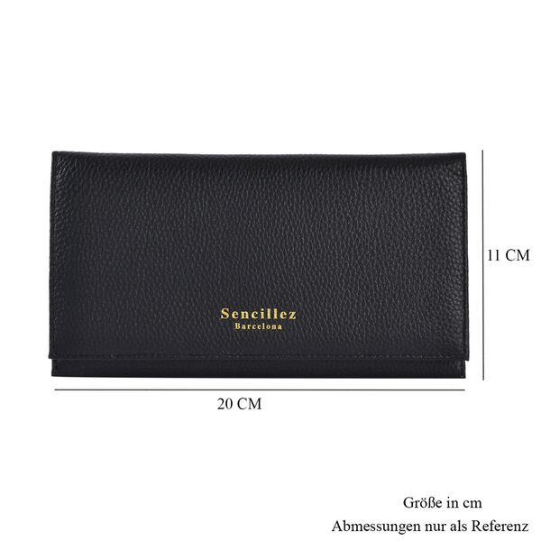 SENCILLEZ: Reise-Etui aus echtem Leder mit RFID Schutz, schwarz image number 11