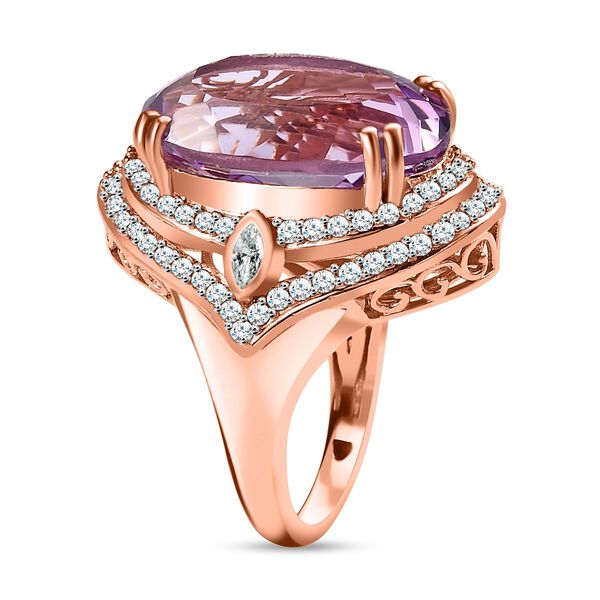 AA Rose De France Amethyst und Zirkon Ring - 19,18 ct. image number 4