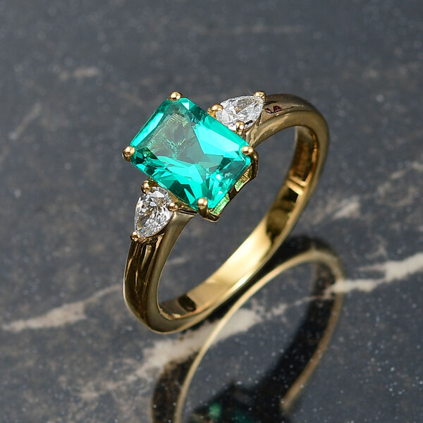 LUXURIANT Labor kolumbianischer Smaragd und VS Labor Diamant Ring - 1,69 ct. image number 2