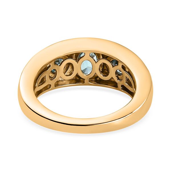 Kambodschanischer blauer Zirkon-Ring, 925 Silber vergoldet  ca. 1,58 ct image number 6