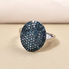Blauer Diamant-Ring, 925 Silber platiniert  ca. 1,00 ct image number 1