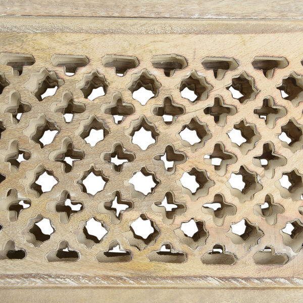 NAKKASHI - handgeschnitzter, klappbarer Couchtisch aus Mangoholz, wei&szlig; lackiert image number 5