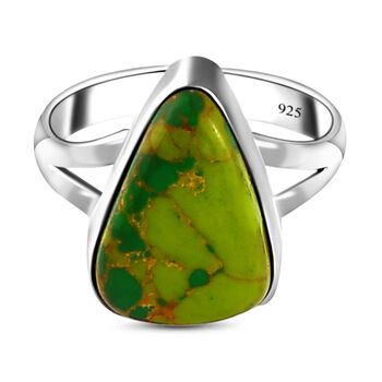 Gr&uuml;ner Mojave T&uuml;rkis-Ring, 925 Silber (Gr&ouml;&szlig;e 16.00) ca. 5,22 ct