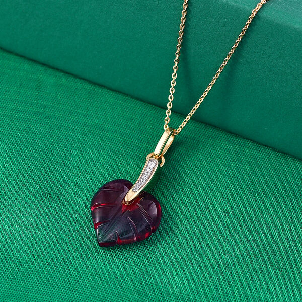 GP Italian Garden Kollektion- Rosa zweifarbiges Muranoglas aus Italien, Zirkon und blauer Saphir Anh&auml;nger mit 50cm Kette image number 2