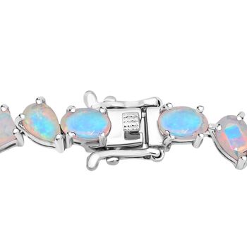 AA Nat&uuml;rlicher, &auml;thiopischer Welo Opal Armband ca. 18 cm 925 Silber Rhodiniert ca. 9.09 ct