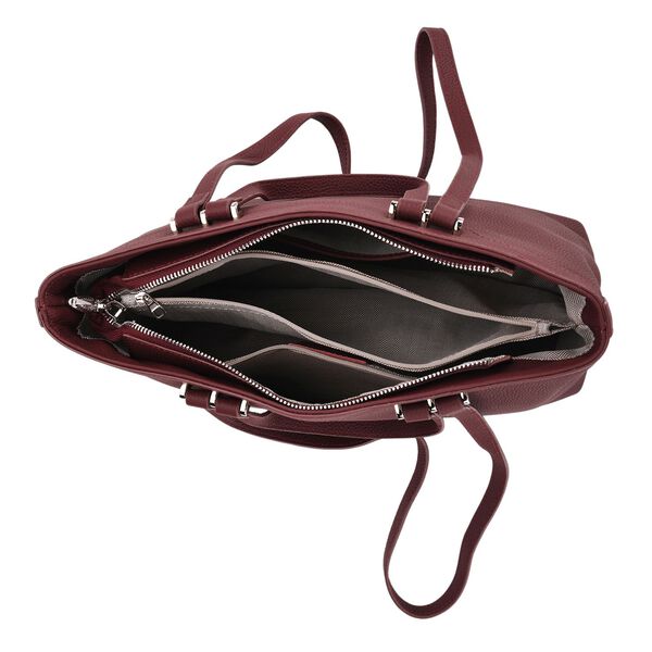 Leder-Shopper mit Doppelhenkel, 30x12x23 cm, Burgunder image number 6
