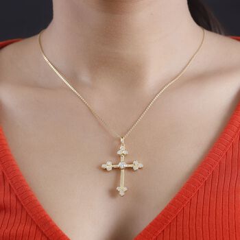 Moissanit Kreuz Anh&auml;nger - 0,77 ct.