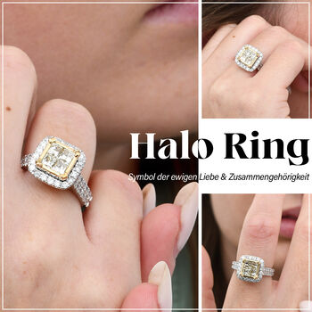 ILIANA VS nat&uuml;rlicher gelber und I1-I2 wei&szlig;er Diamant-Ring - 2,25 ct.