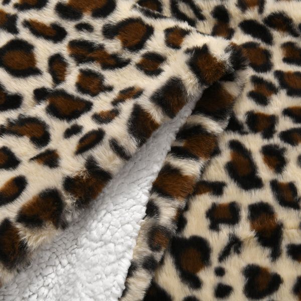 Kunstfell Decke mit Leopardenmuster,  Beige image number 5