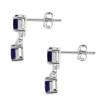 Afrikanischer Amethyst Ohrringe 925 Silber ca. 0,86 ct.