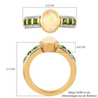 Natürlicher Äthiopischer Opal und Natürlicher Chromdiopsid Ring 925 Silber vergoldet  ca. 1,49 ct image number 6