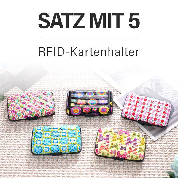 5er Set - RFID geschützte Aluminium-Kartenhüllen, einfarbig image number 2