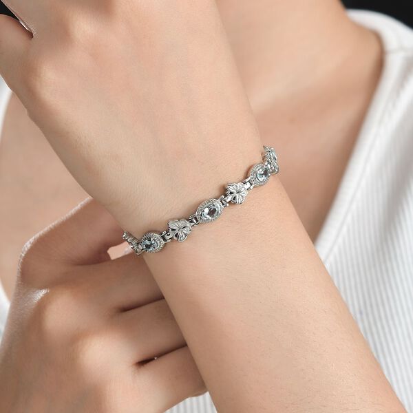 Himmelblaues Topas 26,75cm Armband - 2,55 ct. image number 3