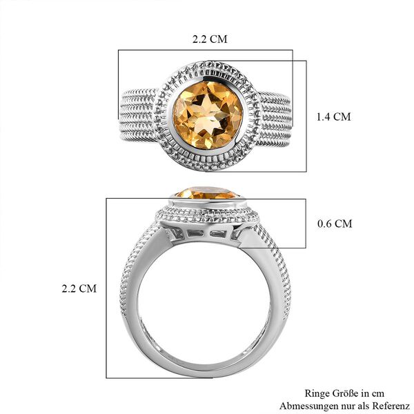 Citrin-Ring, reines Messing platiniert (Gr&ouml;&szlig;e 16.00) ca. 1,84 ct image number 7