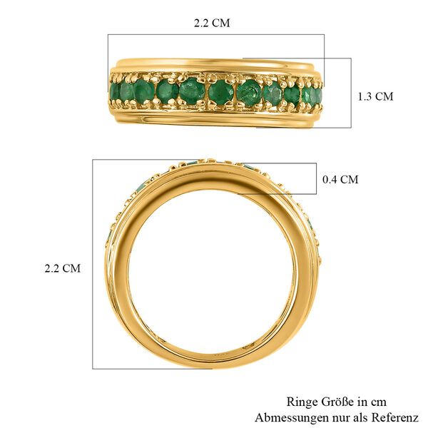 Kagem Sambischer Smaragd Ring, 925 Silber vergoldet (Gr&ouml;&szlig;e 18.00) ca. 0.66 ct image number 7