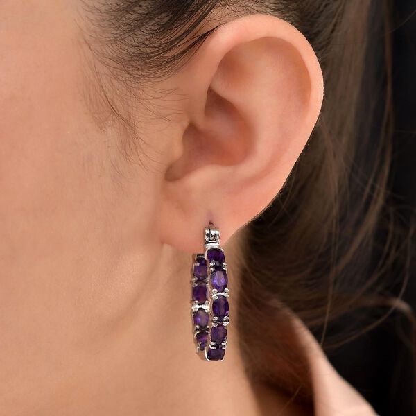 Afrikanische Amethyst-Inside-Out-Creolen image number 2