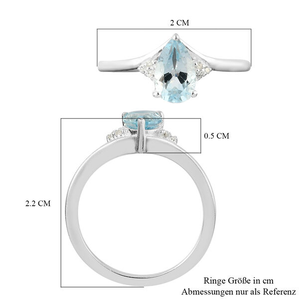 Himmelblauer Topas und Zirkon-Ring - 1,03 ct. image number 7