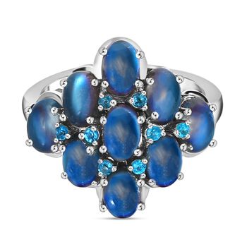 Aurora Mondstein und Neon Apatit Ring - 4,62 ct.