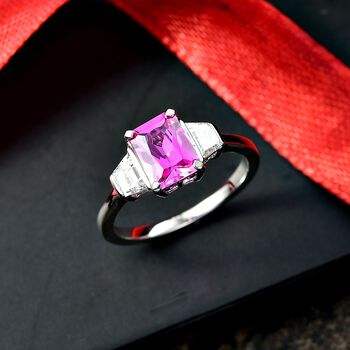 LUXURIANT AAA Labor Rosa Saphir und Labor Diamant Ring in 585 Gold - 2,26 ct.