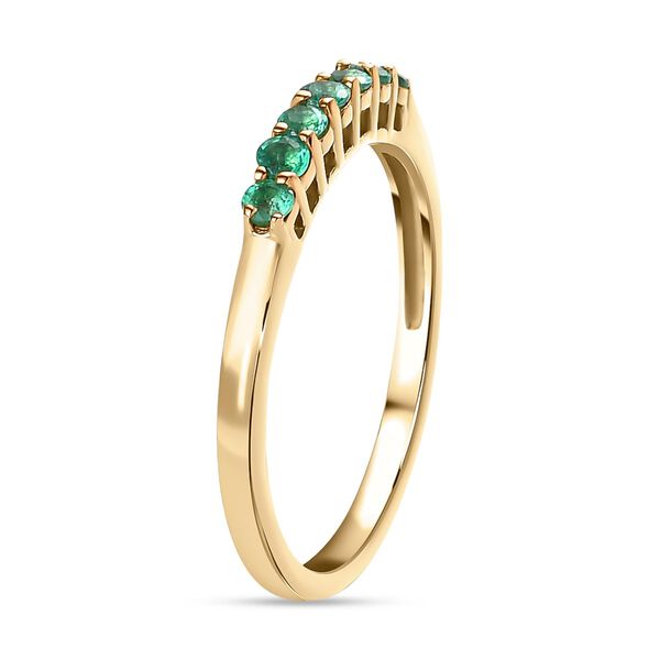 Kolumbianischer Smaragd Ring, 925 Silber vergoldet (Gr&ouml;&szlig;e 17.00) ca. 0.25 ct image number 5