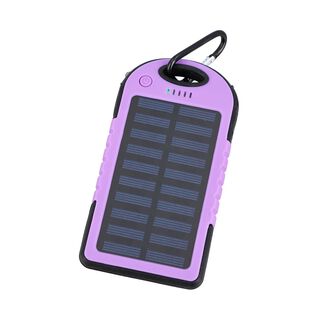 HOMESMART - Solarpowerbank mit 5000 mAh, tragbar, 15x7.5cm, 145g, lila
